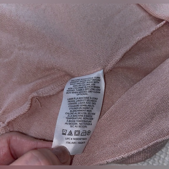 Women’s BANANA REPUBLIC light pink LUXESPUN CURVED-HEM TOP size Large NEW - Picture 10 of 15